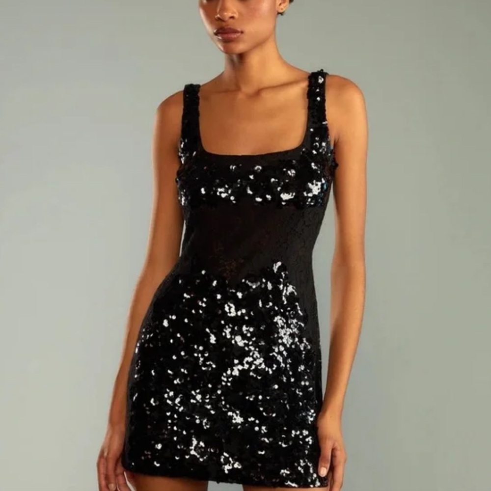 NWT Cynthia Rowley Black Sequin Mini Dress